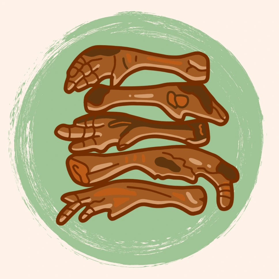 Dehydrated chicken feet (5 pieces)